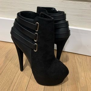 Black bootie high heels